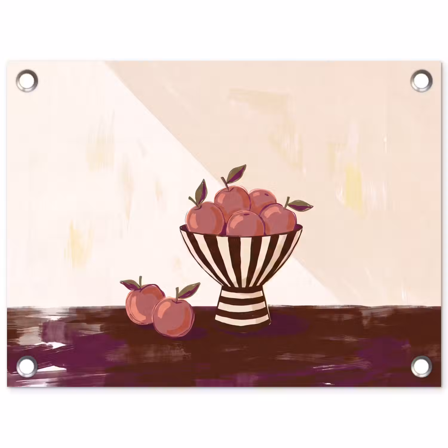 Eten - Schaal - Stilleven - Modern - Rood tuinposter los doek klein -3d