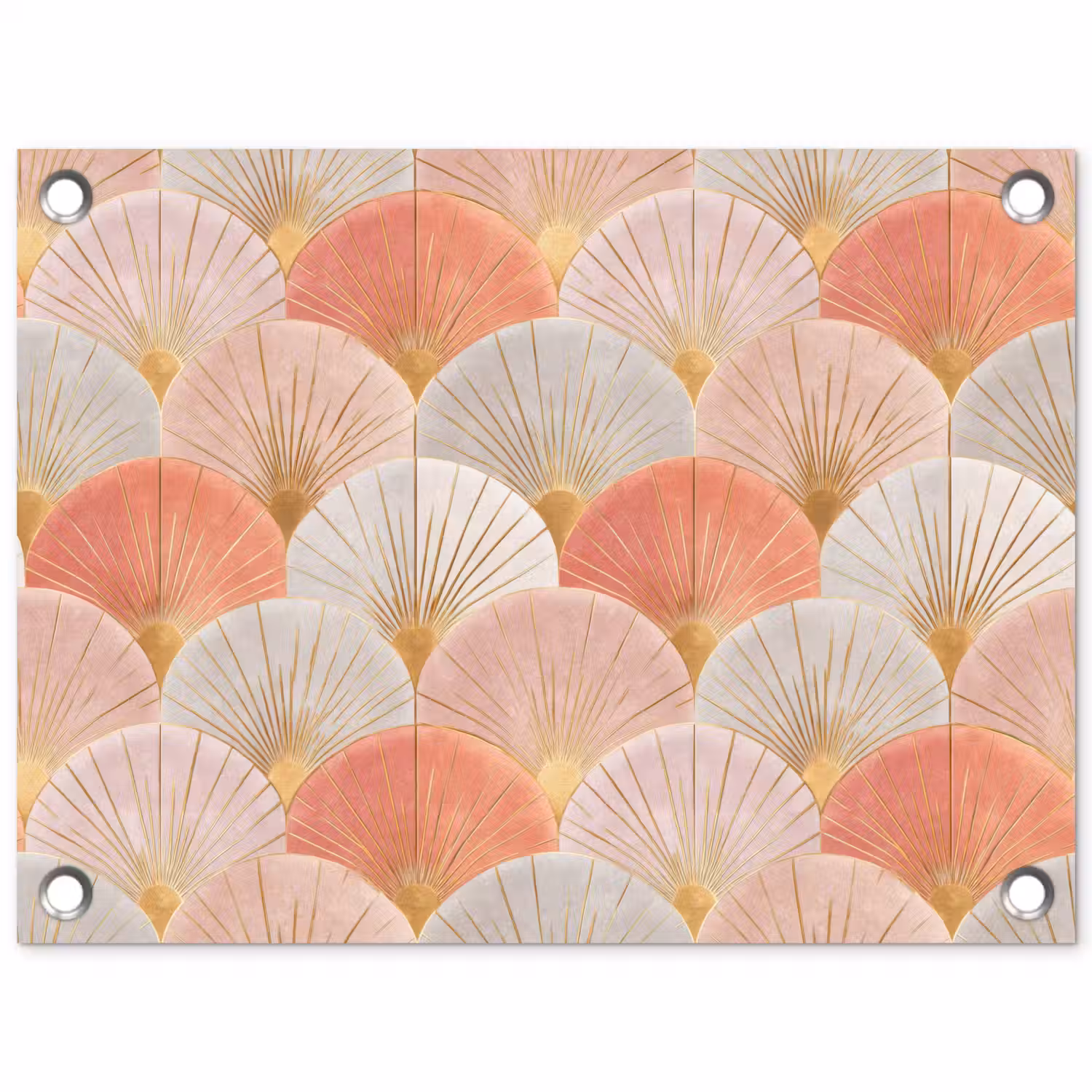Waaiers - Goud - Roze tuinposter los doek klein 239 -3d