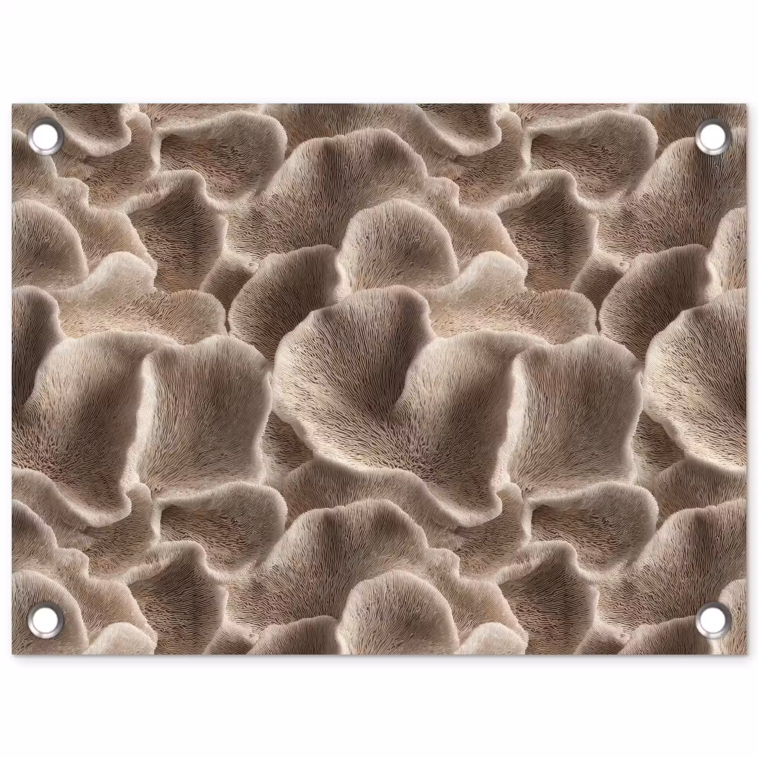 Waaiervorm - Beige - Vezel textuur tuinposter los doek klein 239 -3d
