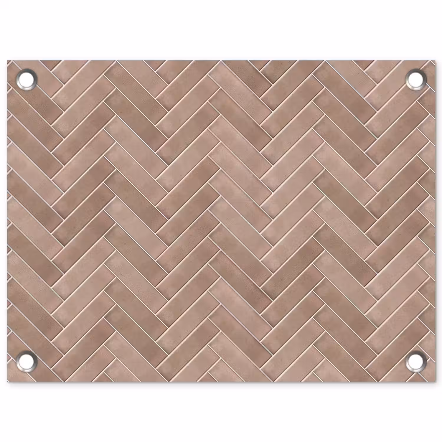 Visgraat - Wandtegel - Oudroze - Terracotta tuinposter los doek klein 239 -3d