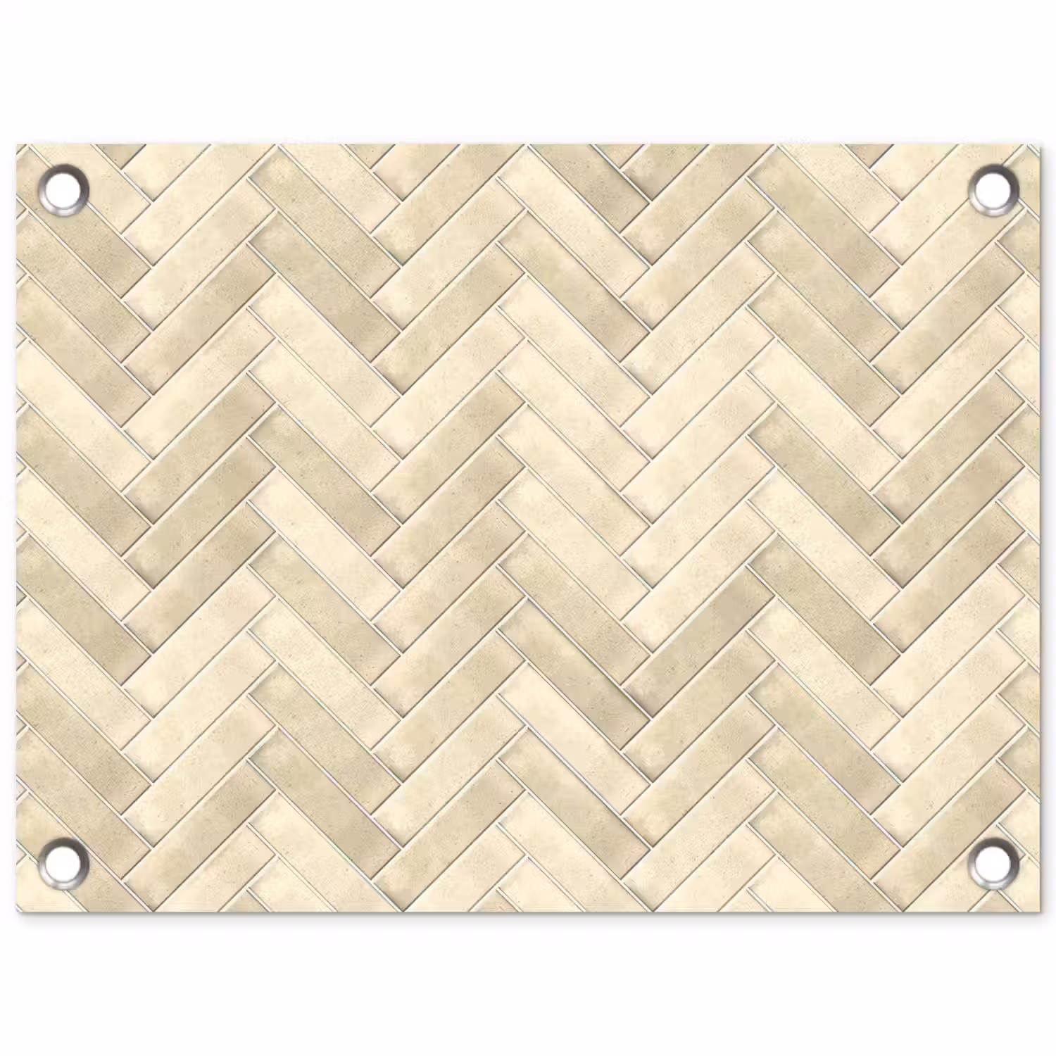 Visgraat - Wandtegel - Licht Beige tuinposter los doek klein 239 -3d