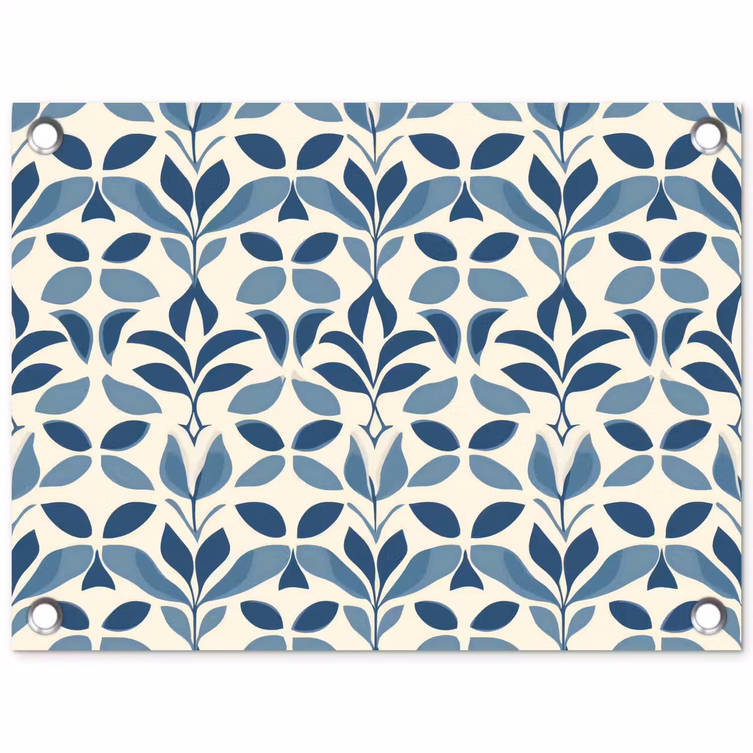 Flora - Modern - Blauw tuinposter los doek klein 239 -3d