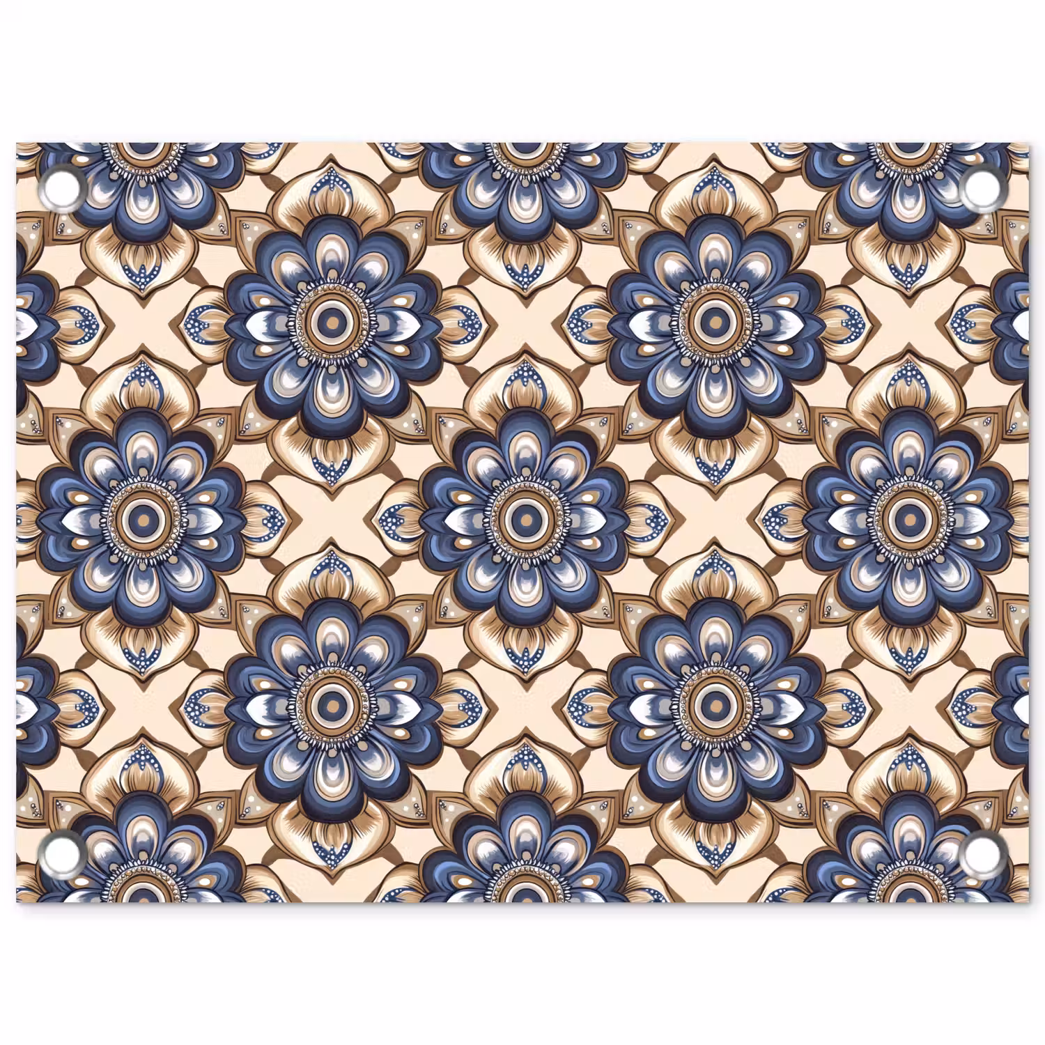 Floraal - Ornament - Blauw tuinposter los doek klein 239 -3d