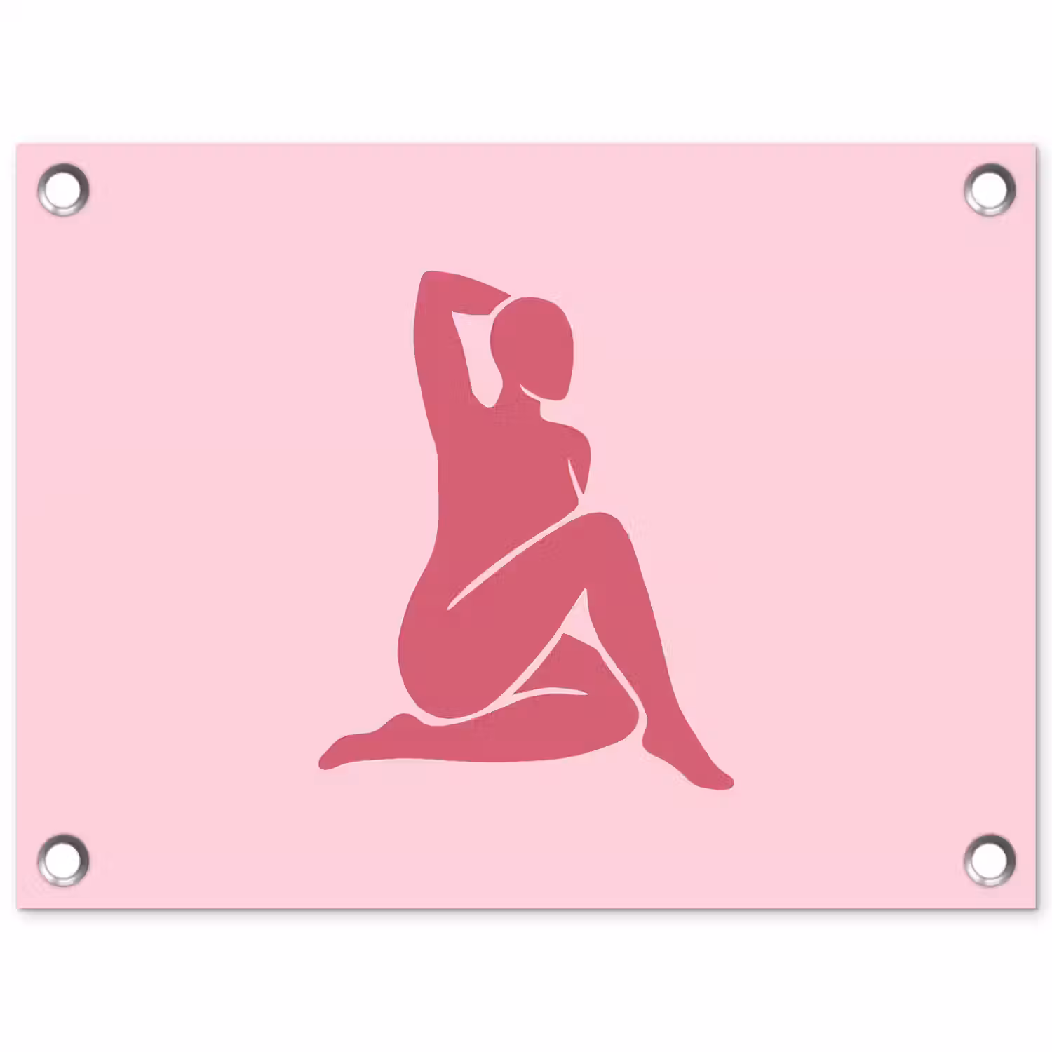 Vrouw - Silhouet - Abstract - Modern - Roze tuinposter los doek klein -3d