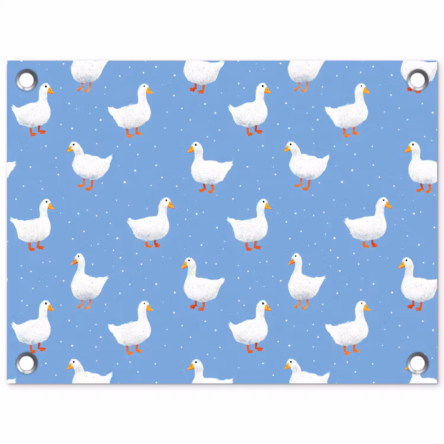 Ganzen - Elegant - Blauw tuinposter los doek klein 239 -3d