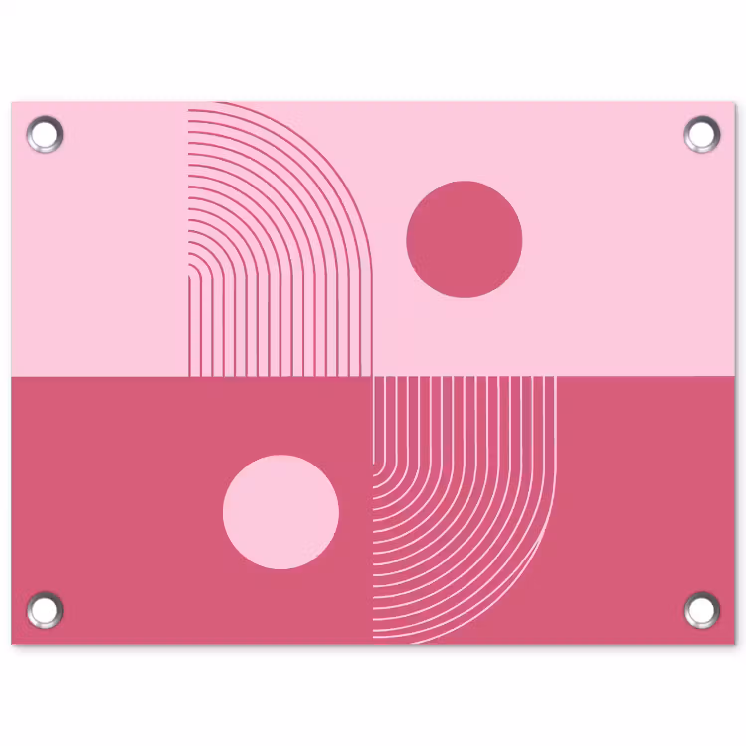 Geometrie - Patroon - Abstract - Roze - Modern tuinposter los doek klein -3d