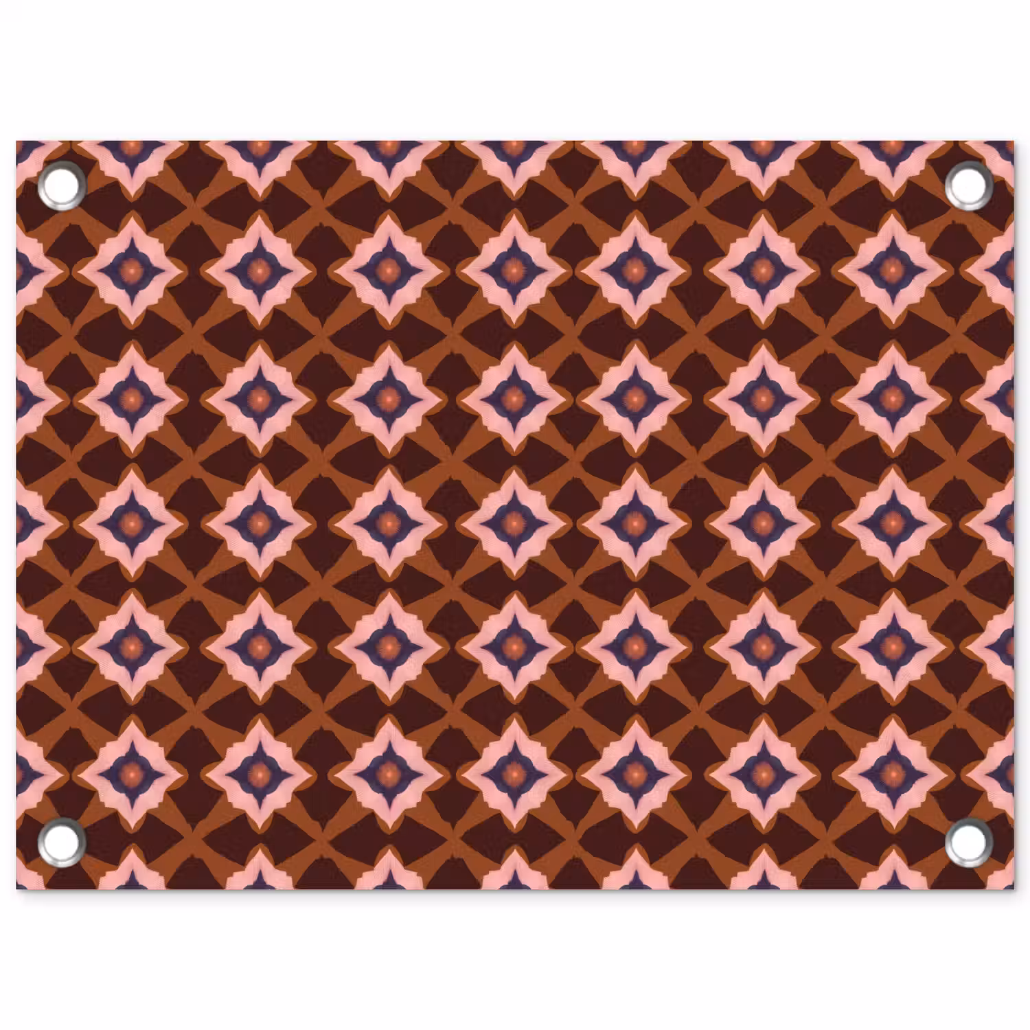 Geometrisch - Sierlijk - Bruin tuinposter los doek klein 239 -3d