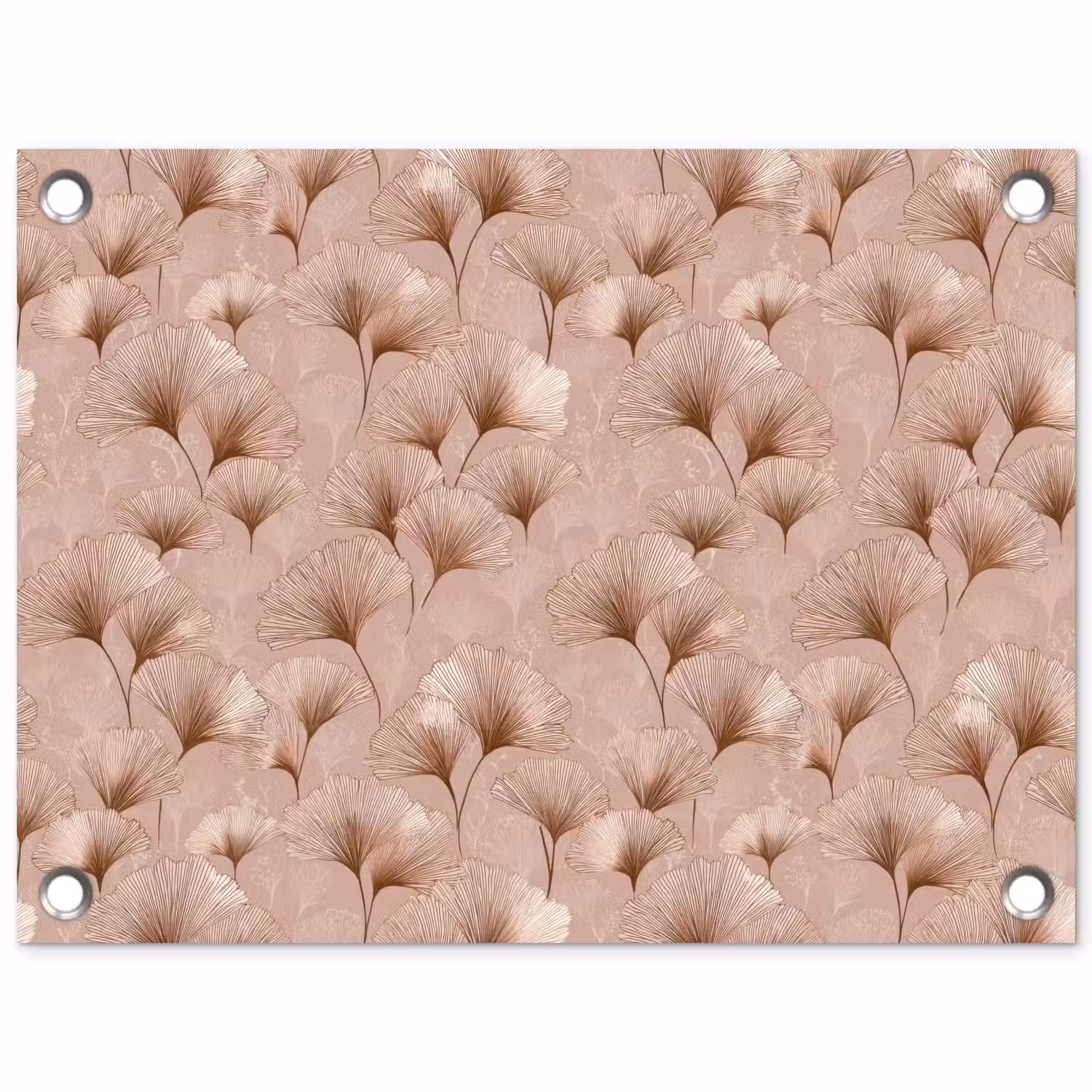Ginkgo - Patroon - Roze tuinposter los doek klein 239 -3d