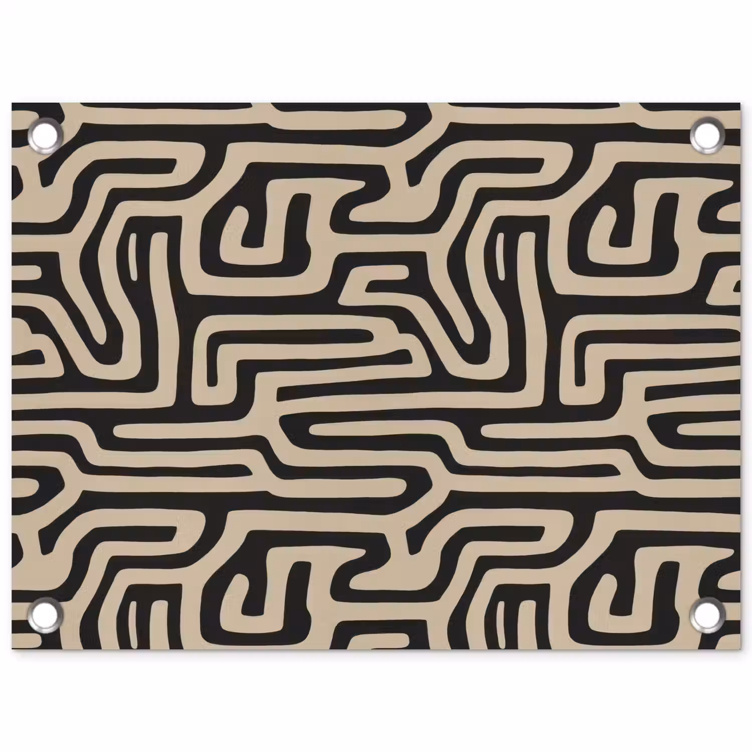 Grafisch - Lijnen - Zwart tuinposter los doek klein 239 -3d