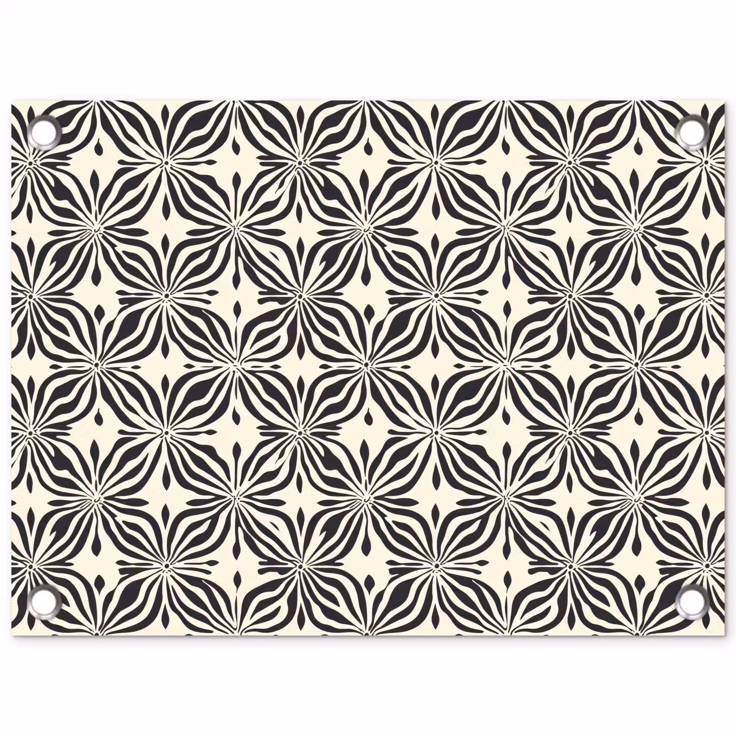 Grafisch - Patroon - Zwart tuinposter los doek klein 239 -3d