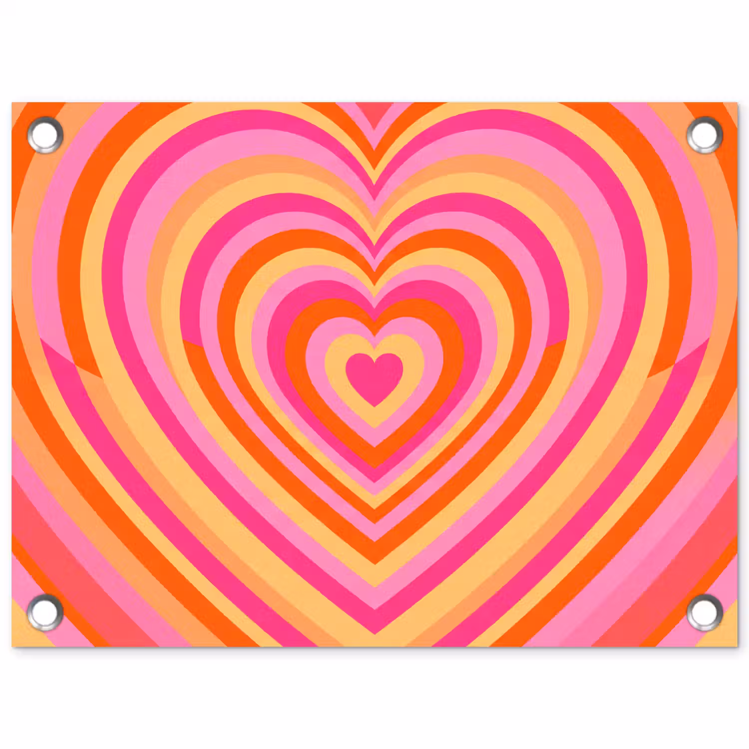 Hart - Concentrisch - Abstract - Liefde - Kleurrijk tuinposter los doek klein -3d