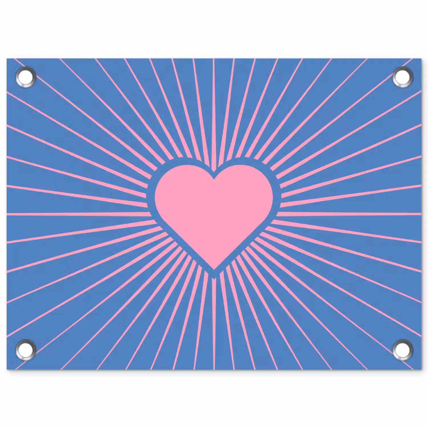 Hart - Stralen - Liefde - Modern - Roze tuinposter los doek klein -3d