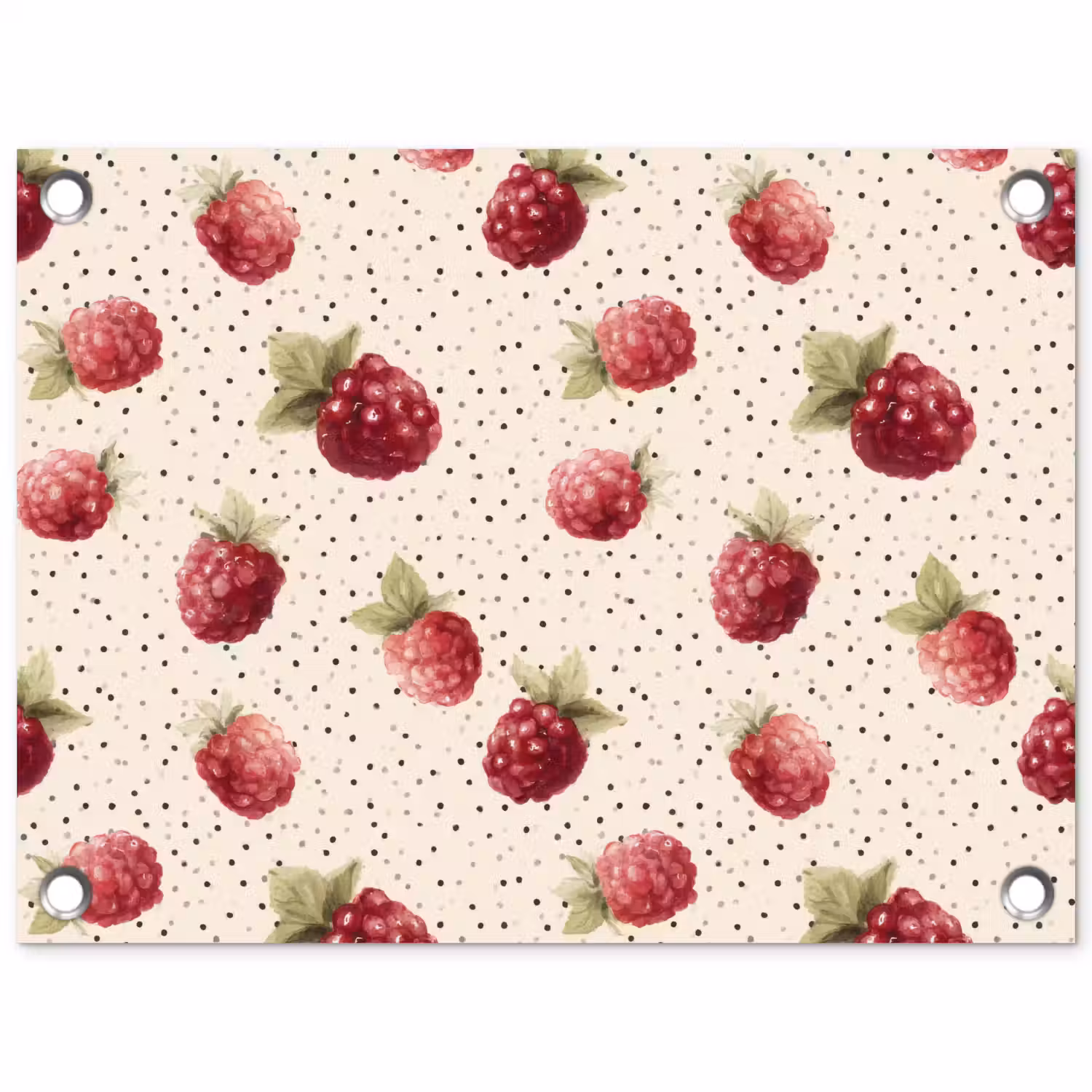 Framboos - Stippen - Rood tuinposter los doek klein 239 -3d