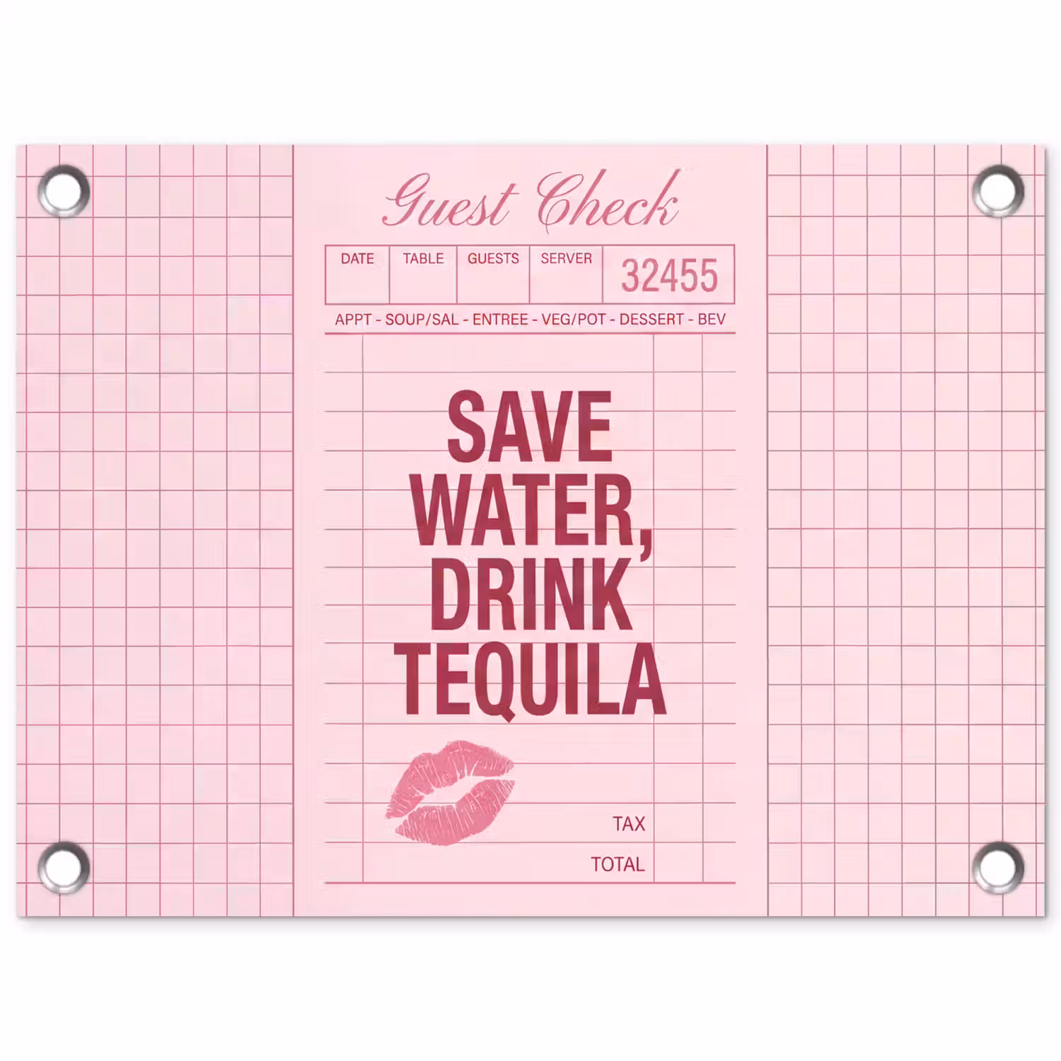 Humor - Drank - Tekst - Roze tuinposter los doek klein -3d
