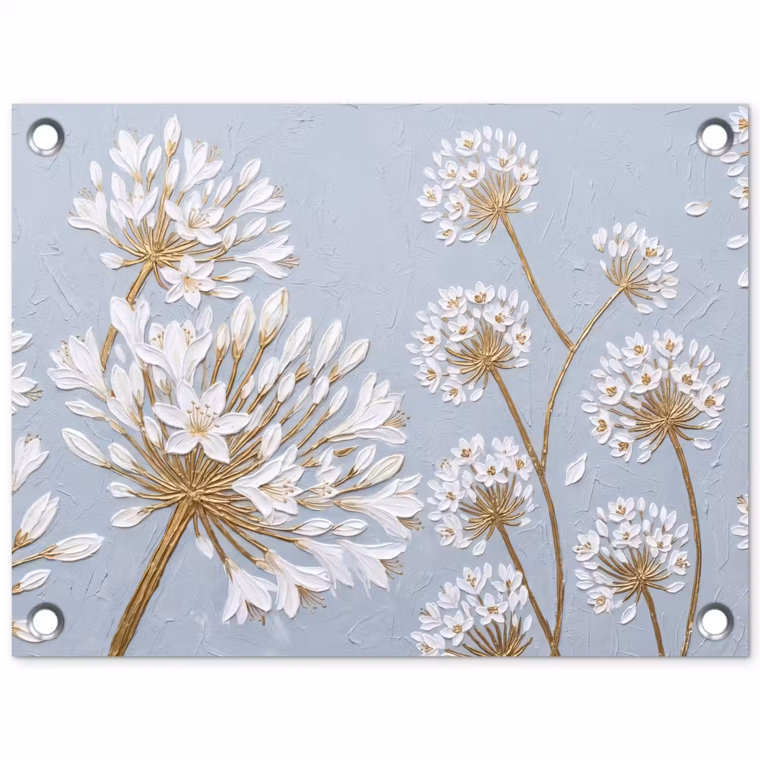Illustratie - Bloemen - Blauw tuinposter los doek klein -3d