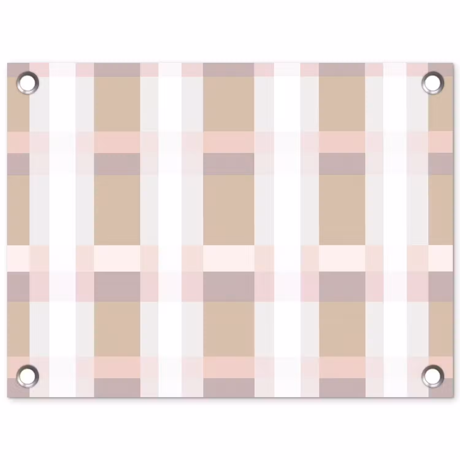 Ruitpatroon - Aardetinten - Minimalistisch tuinposter los doek klein 239 -3d