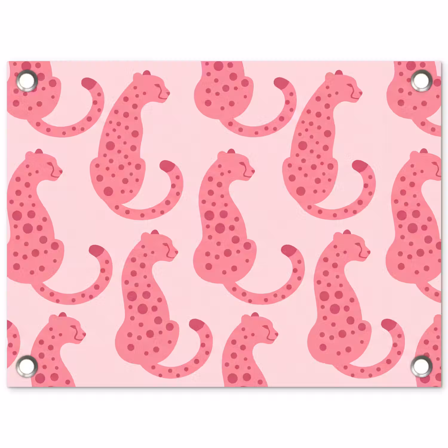 Kat - Gevlekt - Dieren - Patroon - Roze tuinposter los doek klein -3d