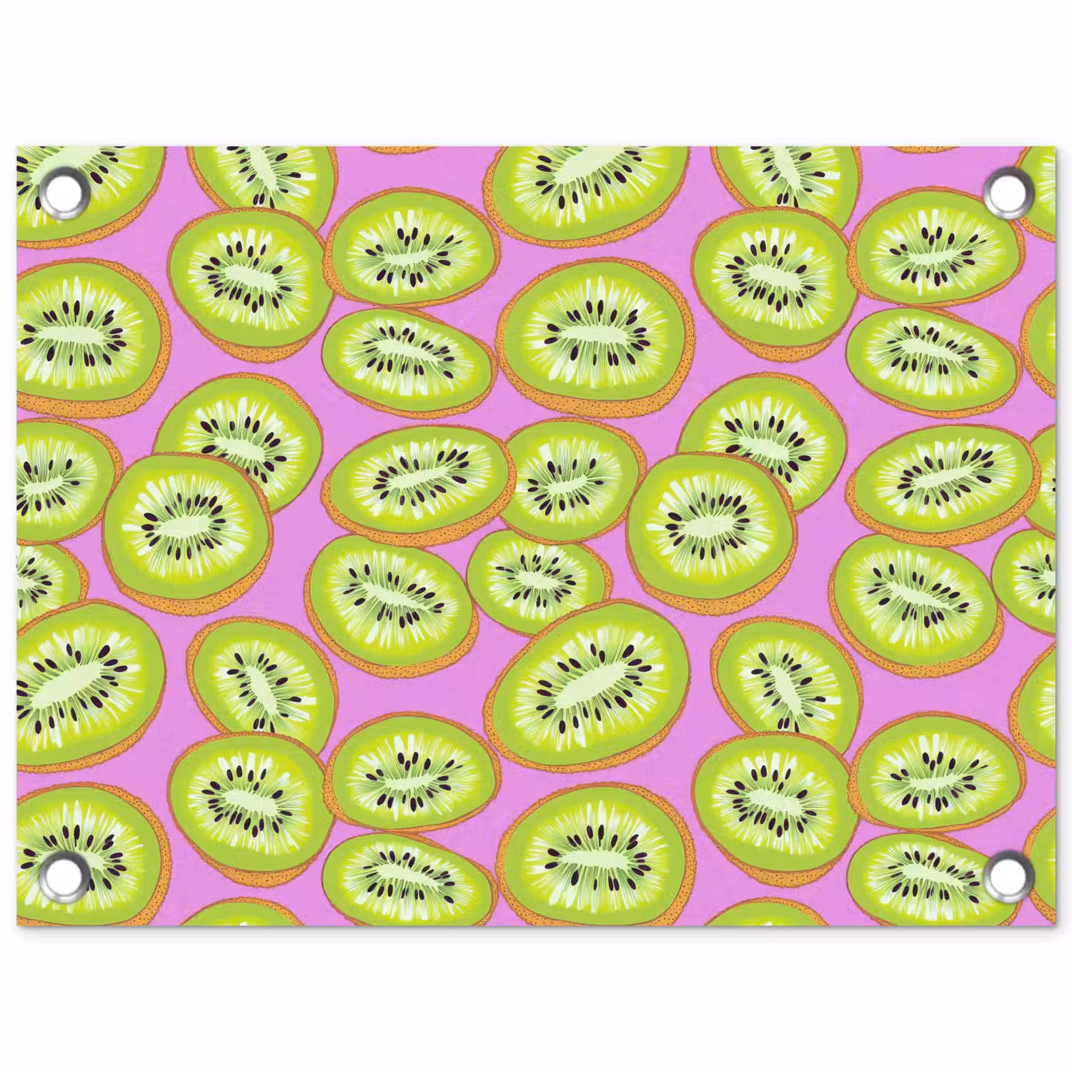 Kiwi - Speels - Groen tuinposter los doek klein 239 -3d