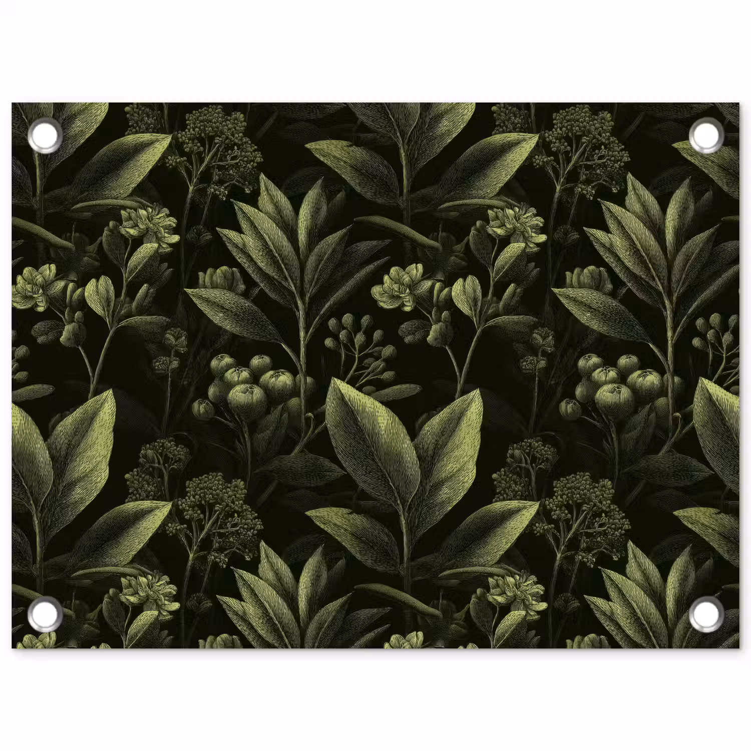 Klassiek - Donker - Botanisch - Planten tuinposter los doek klein 239 -3d