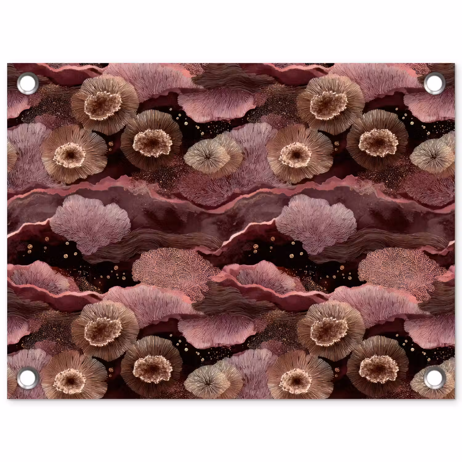 Koraal - Organisch - Roze tuinposter los doek klein 239 -3d