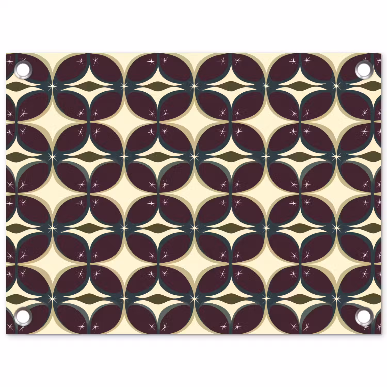 Cirkel - Retro - Kleurrijk tuinposter los doek klein 239 -3d