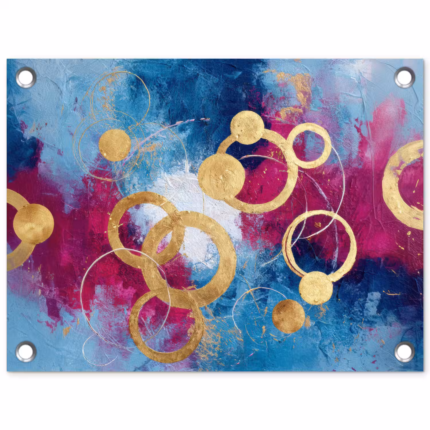 Cirkels - Goud - Abstract tuinposter los doek klein -3d