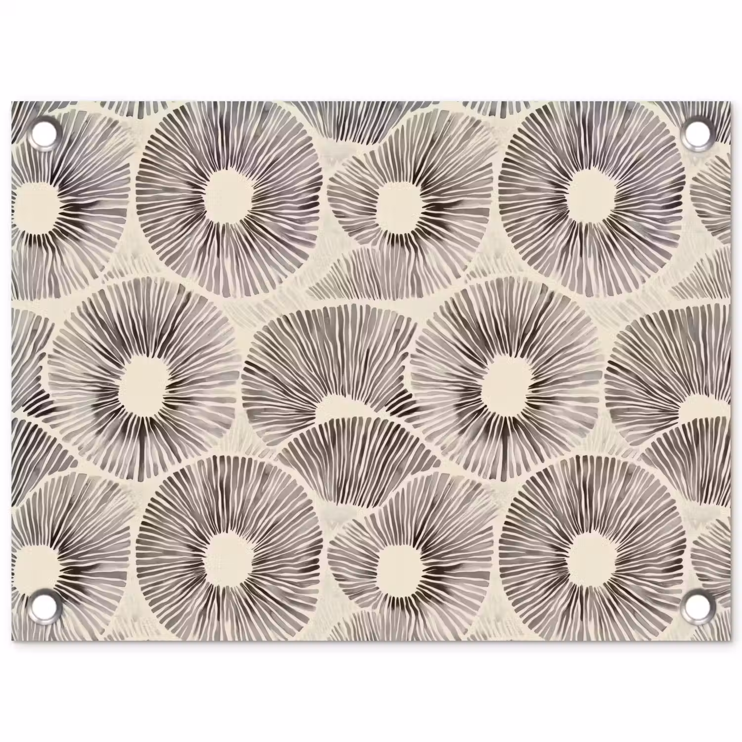 Cirkels - Patroon - Zwart tuinposter los doek klein 239 -3d