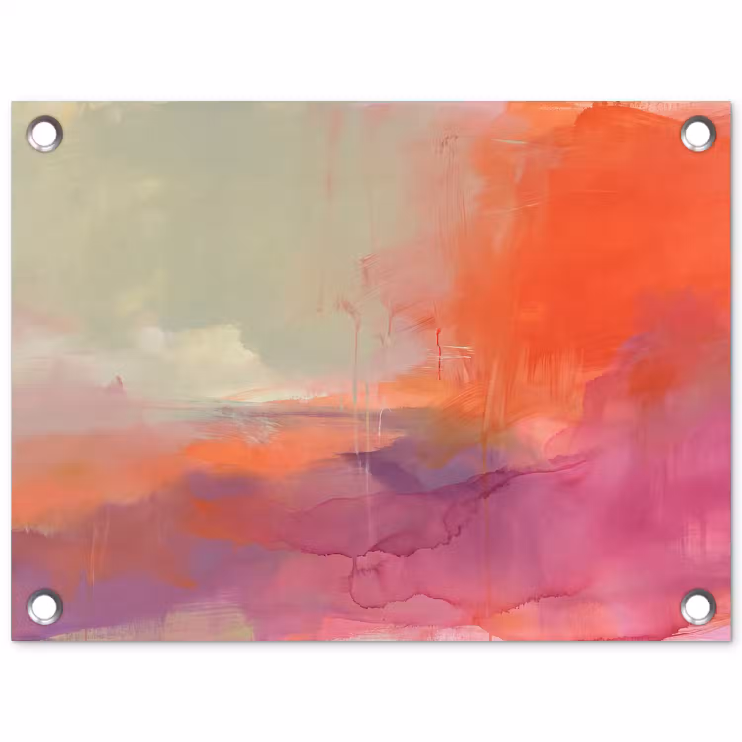 Kunst - Vloeiend - Overgangen - Oranje tuinposter los doek klein -3d