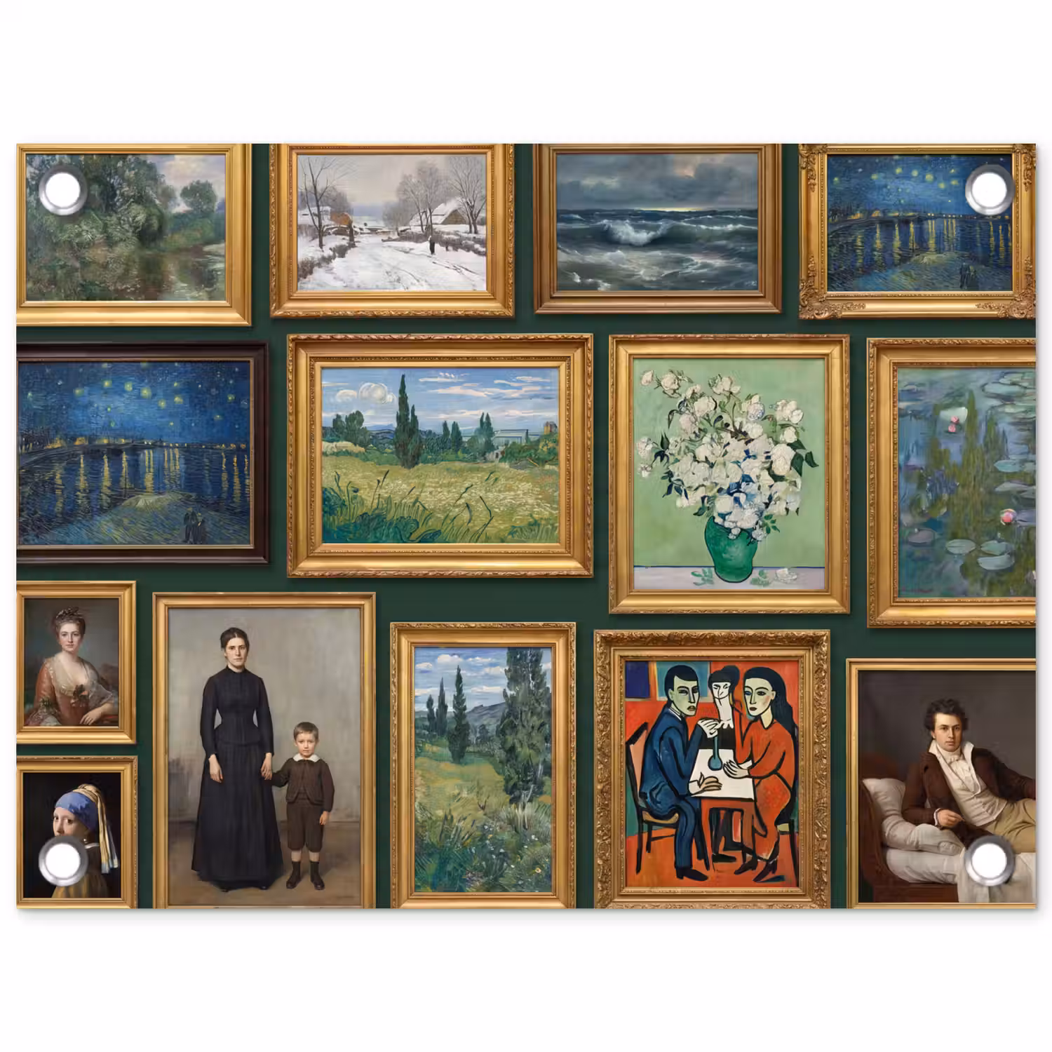 Kunst - Schilderijen - Collectie - Klassiek - Groen tuinposter los doek klein -3d