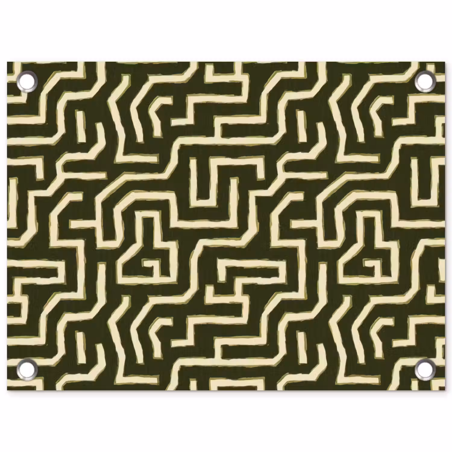 Lijnen - Abstract - Groen tuinposter los doek klein 239 -3d