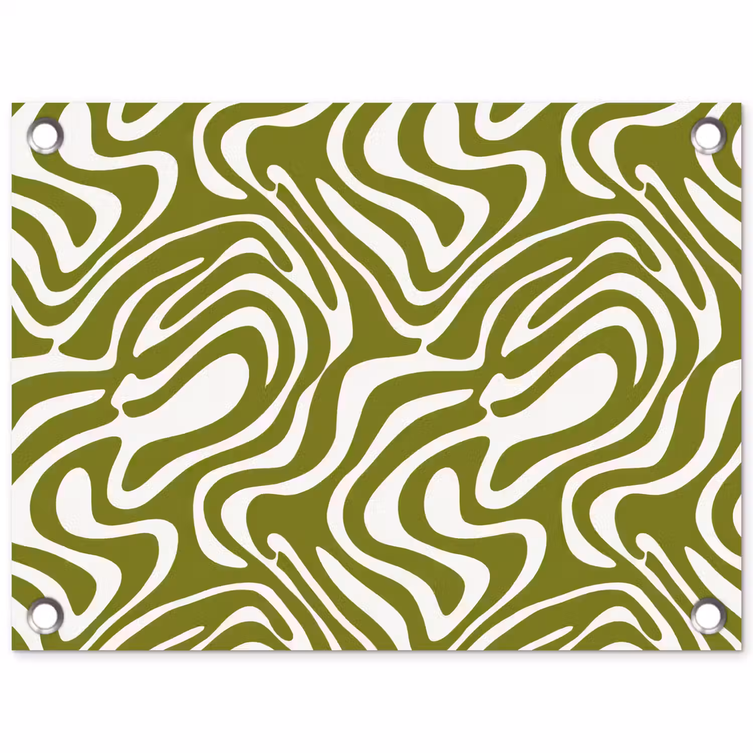Lijnpatroon - Groen - Organisch tuinposter los doek klein 239 -3d