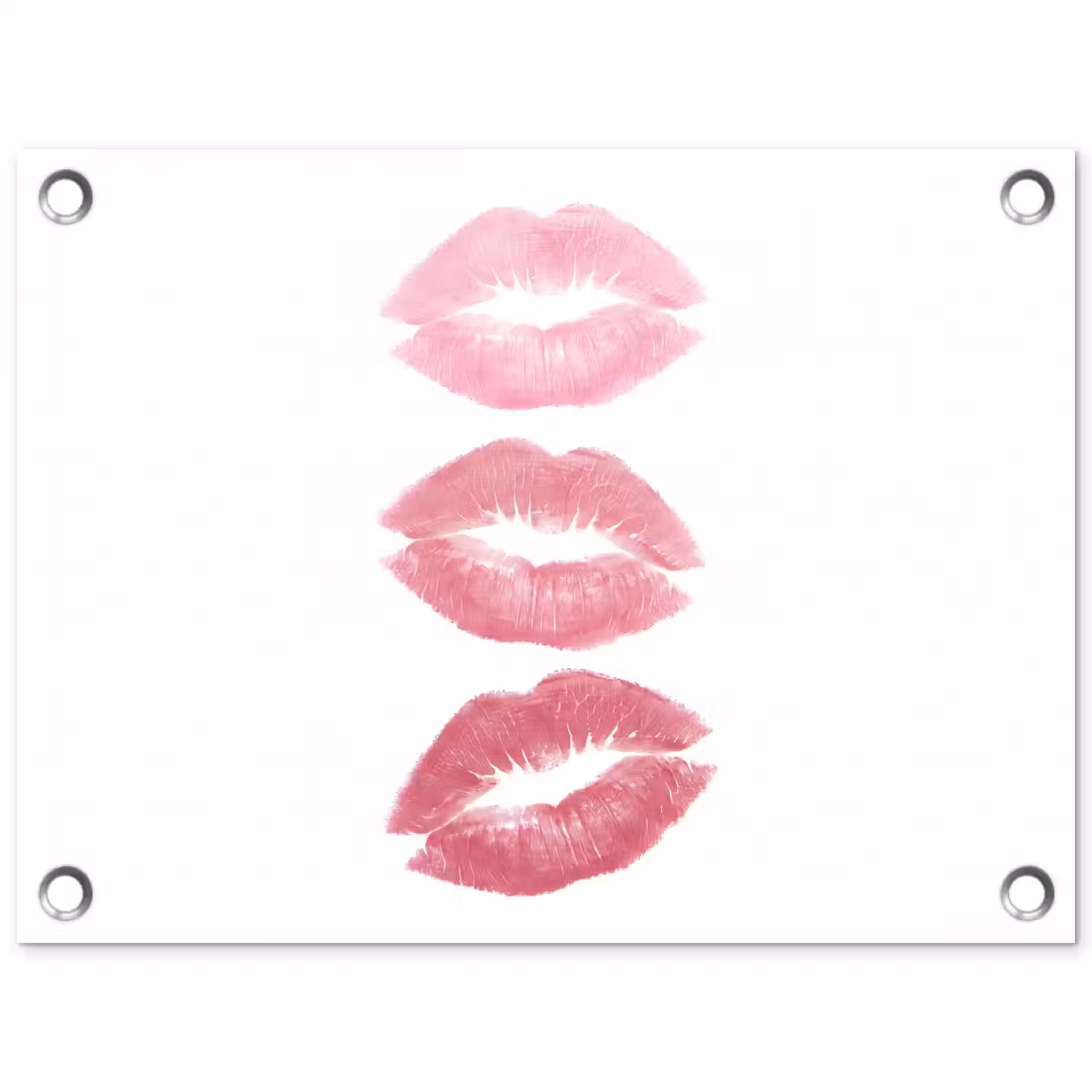 Lippen - Kusafdruk - Roze - Modern - Abstract tuinposter los doek klein -3d