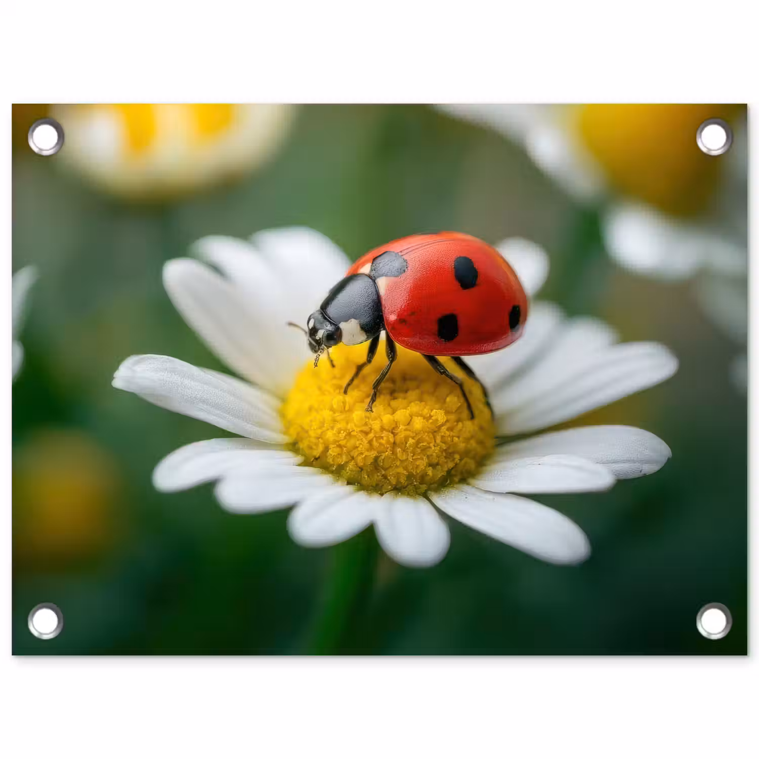 Lieveheersbeestje - Rood - Margriet tuinposter los doek klein -3d