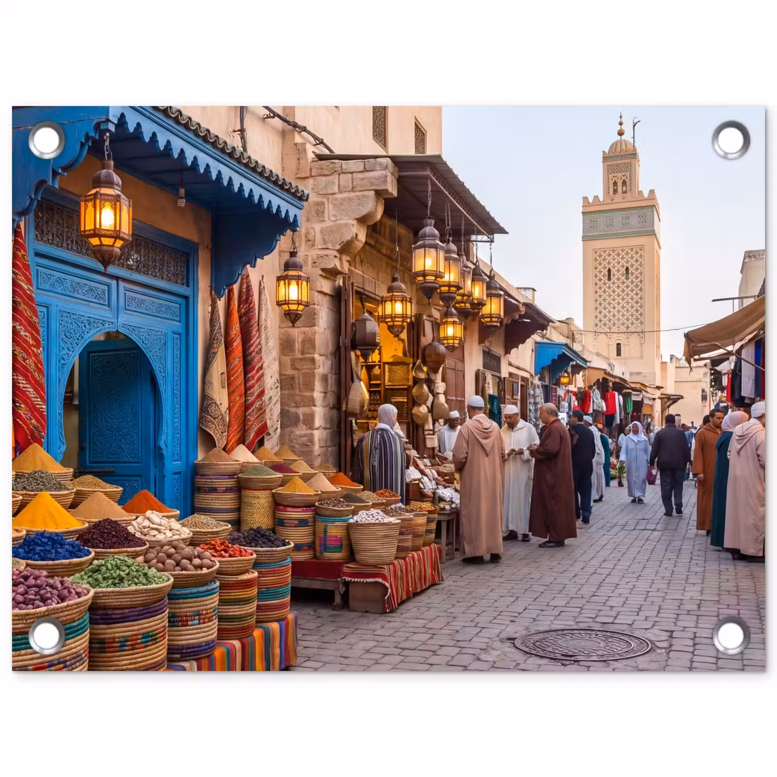 Gartenposter - Markt – Orientalisch – Farbenfroh - Markt - Oosters - Kleurrijk tuinposter los doek klein