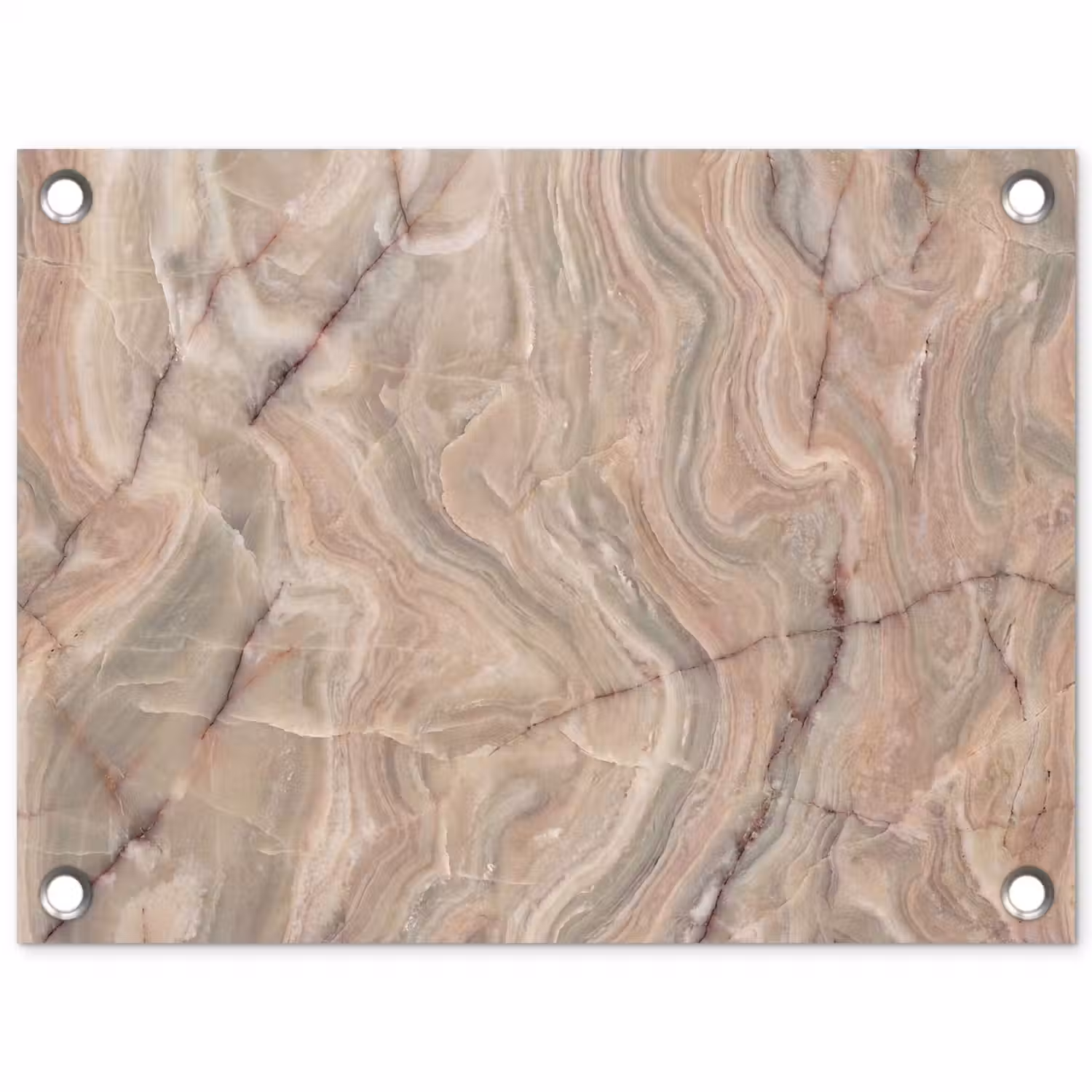 Marmer - Patroon - Abstract - Beige - Groen tuinposter los doek klein -3d