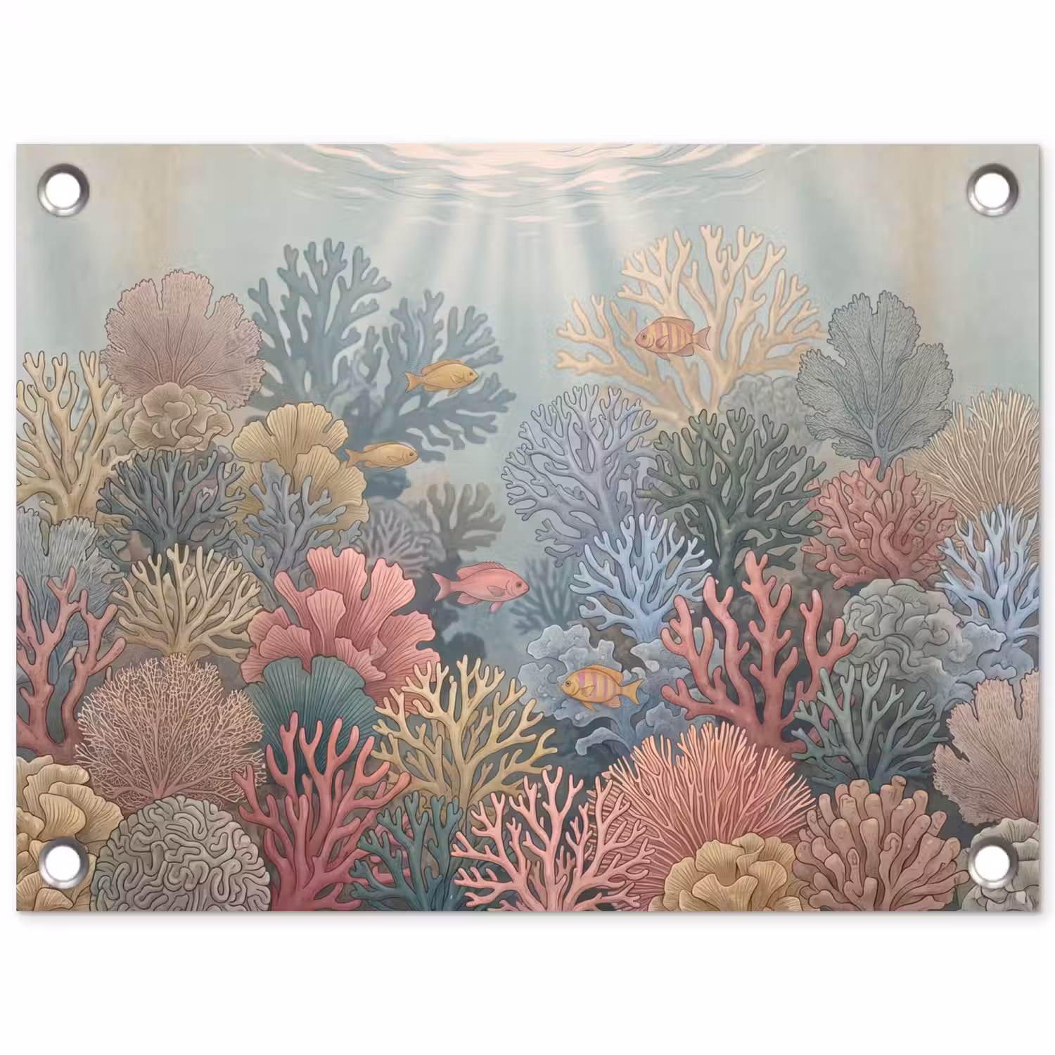 Zee - Koraal - Vis - Natuur - Kleurrijk tuinposter los doek klein -3d