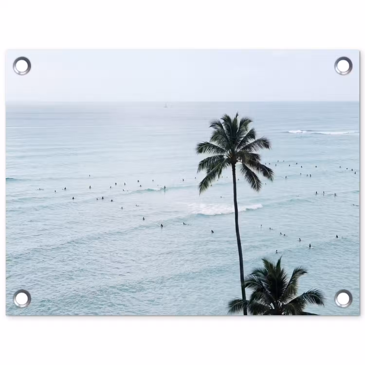 Oceaan - Palmbomen - Surfers tuinposter los doek klein -3d