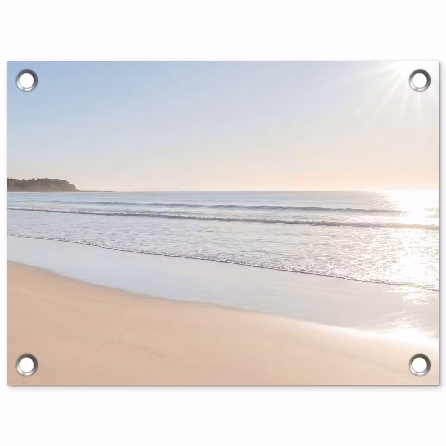 Zee - Zon - Zand tuinposter los doek klein -3d