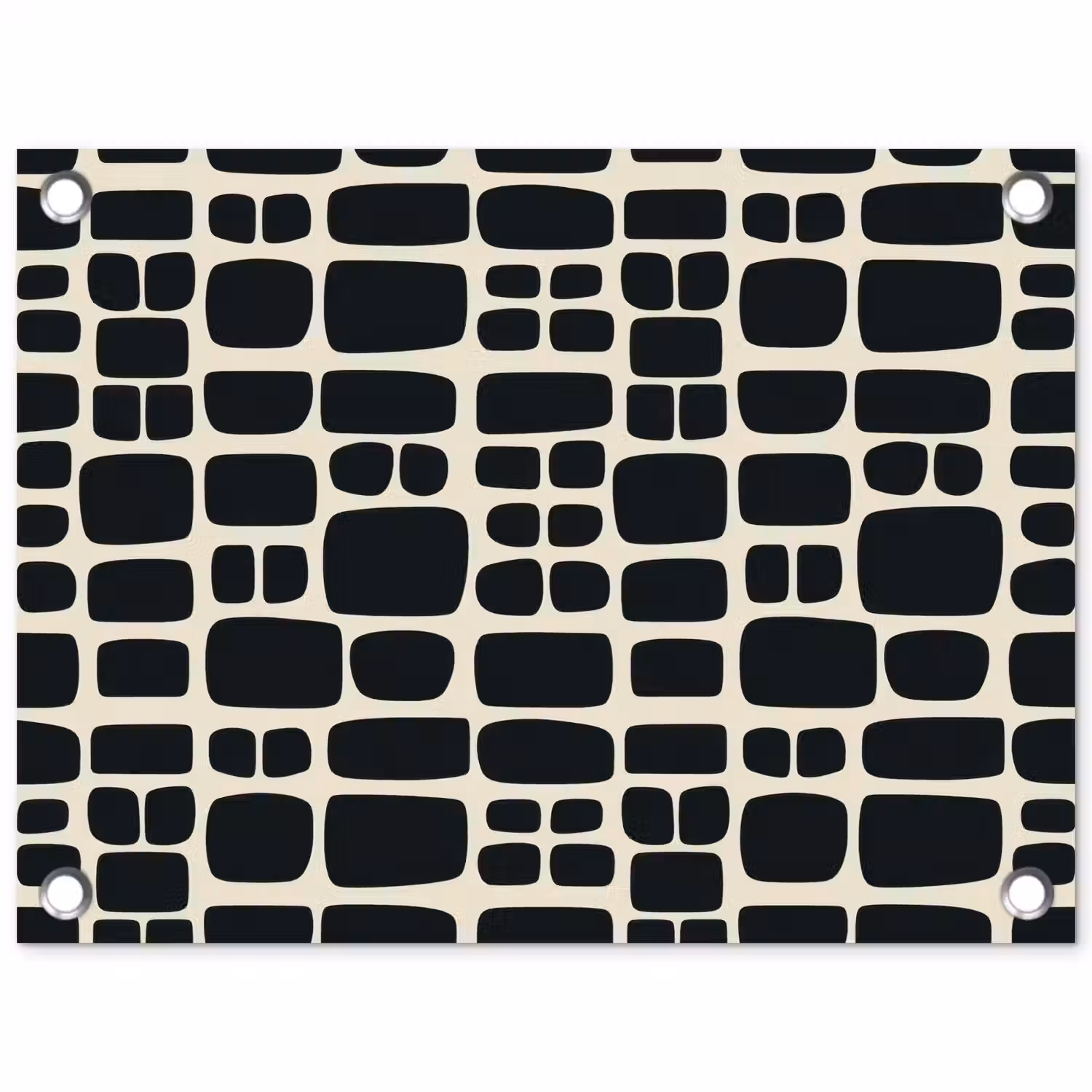 Modern - Organisch - Zwart tuinposter los doek klein 239 -3d