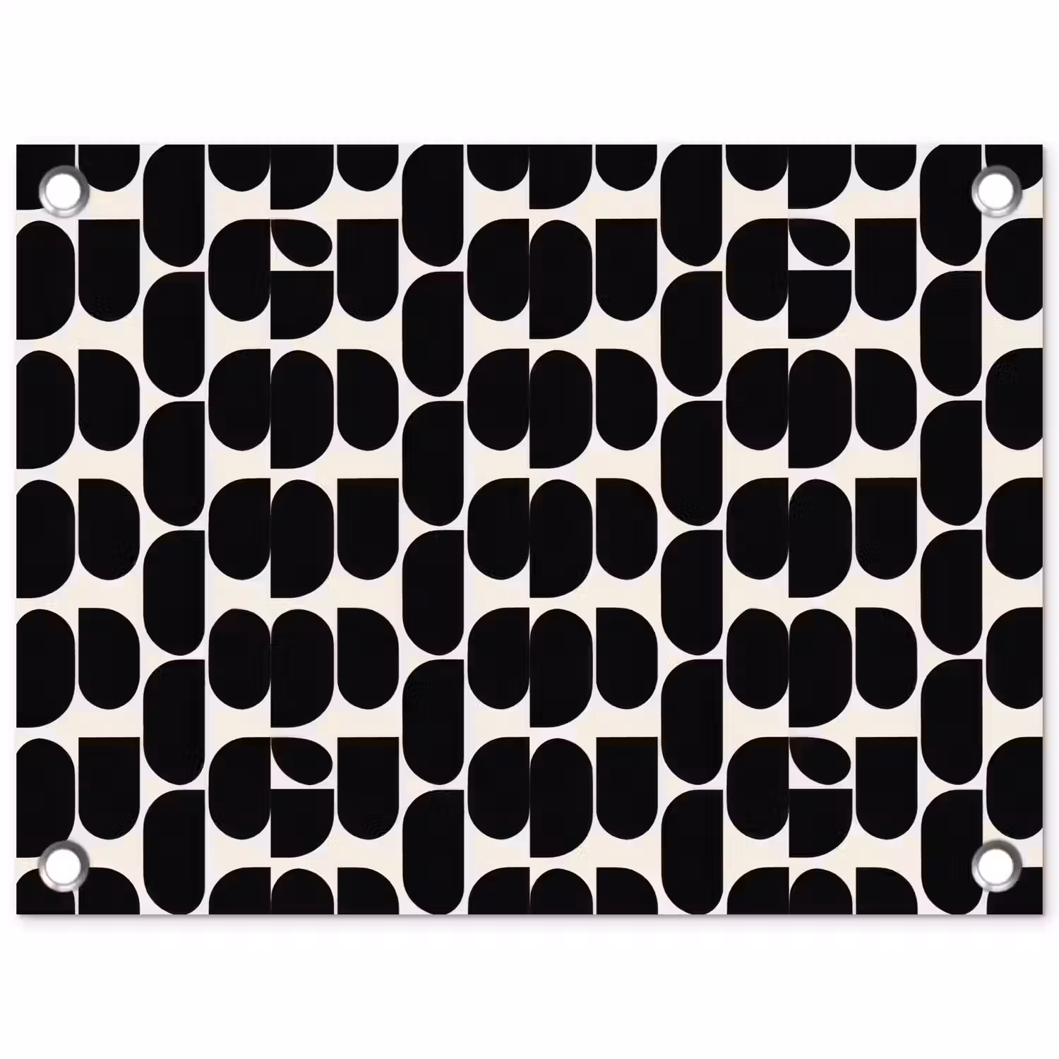Modern - Patroon - Zwart tuinposter los doek klein 239 -3d