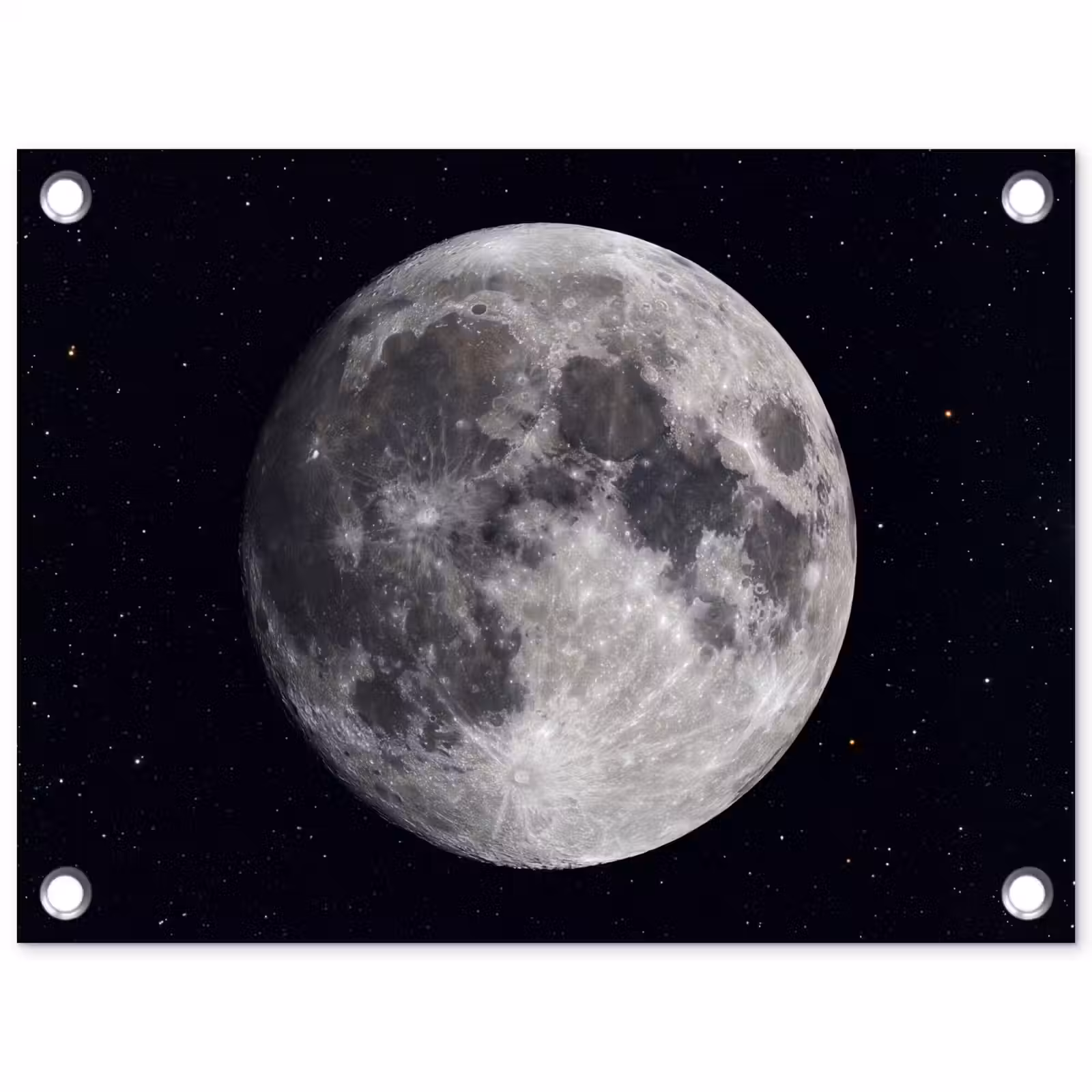Gartenposter - Mond – Sterne – Weltraum - Maan - Sterren - Ruimte tuinposter los doek klein