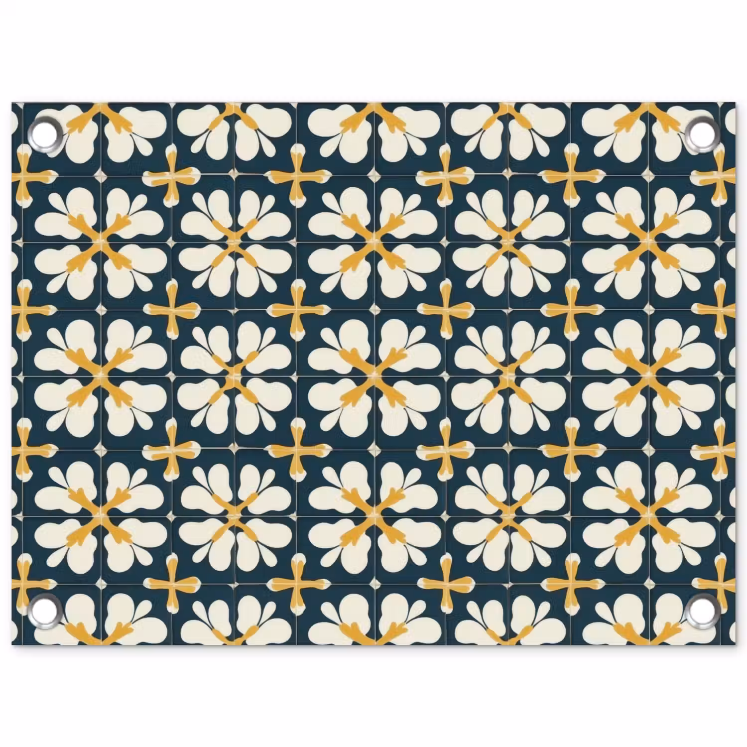 Motief - Tegel - Okergeel tuinposter los doek klein 239 -3d