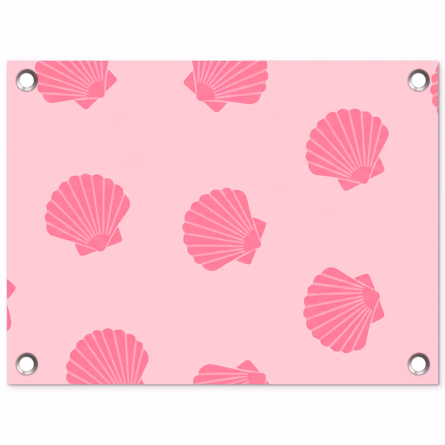 Schelp - Patroon - Zee - Modern - Roze tuinposter los doek klein -3d