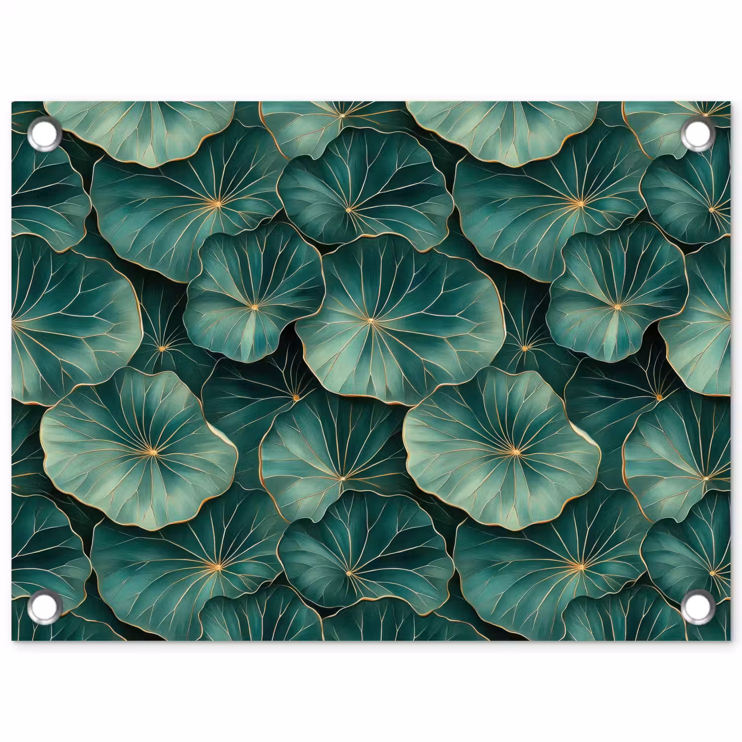 Patroon - Bladeren - Groen tuinposter los doek klein 239 -3d