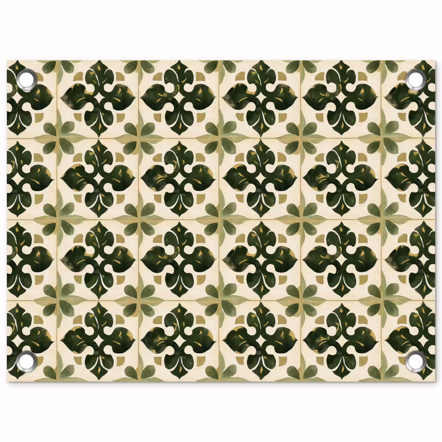Patroon - Tegel - Groen tuinposter los doek klein 239 -3d