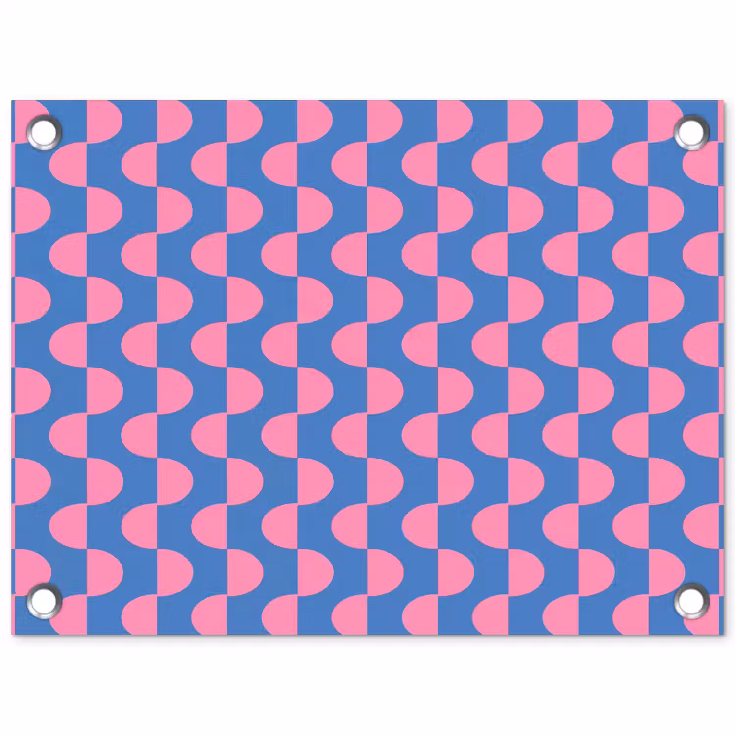 Patroon - Halve cirkels - Abstract - Modern - Roze - Blauw tuinposter los doek klein -3d