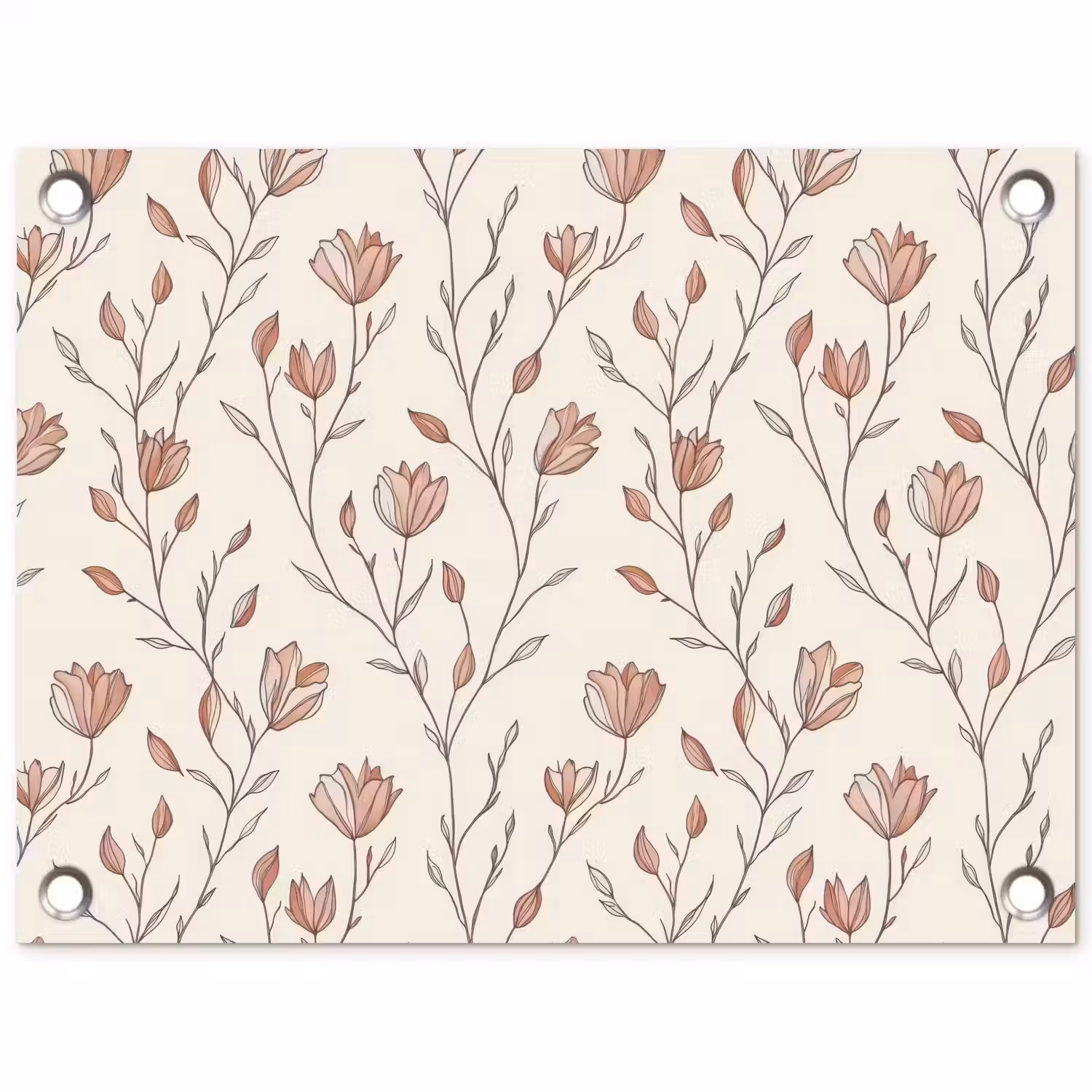 Patroon - Klassiek - Roze tuinposter los doek klein 239 -3d