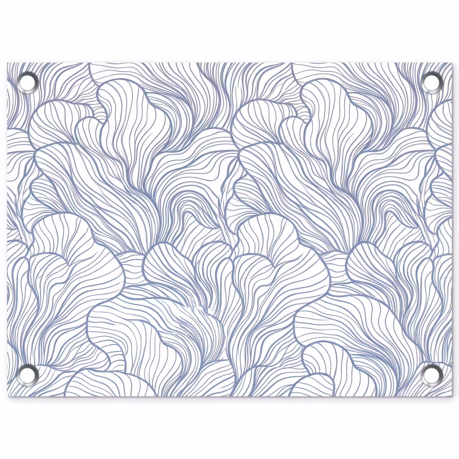 Patroon - Lijnen - Organisch - Abstract - Blauw tuinposter los doek klein -3d