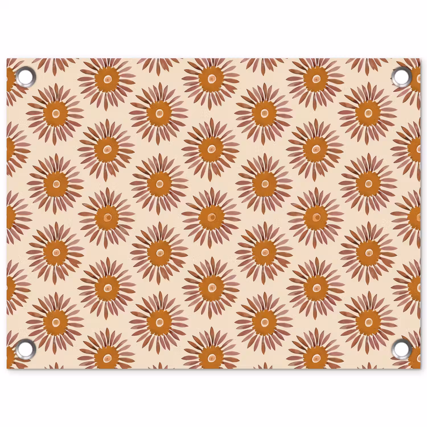 Patroon - Retro - Bruin tuinposter los doek klein 239 -3d