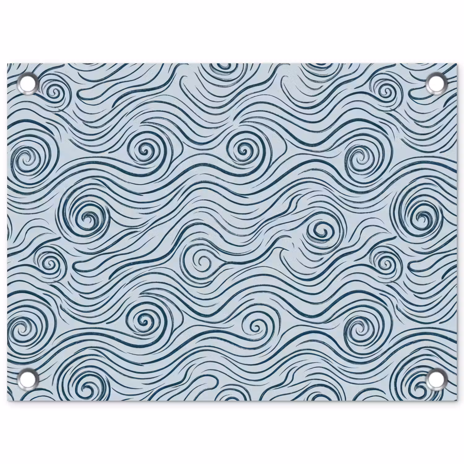 Patroon - Golven - Abstract - Modern - Blauw tuinposter los doek klein -3d